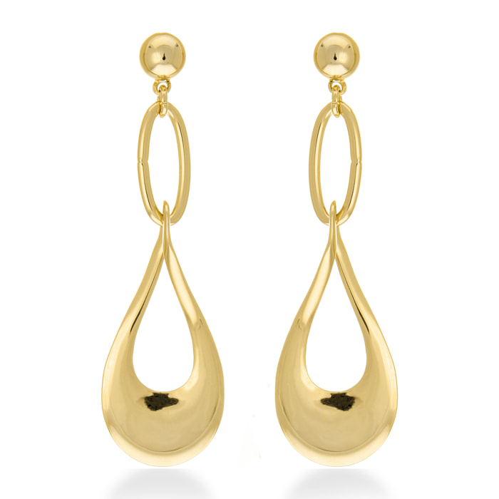 Pendientes acabados en oro amarillo de 18K