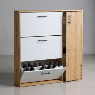 Zapatero Leia Blanco Artik (Blanco Mate) - Roble Nodi