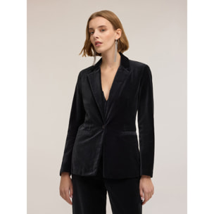 Motivi - Blazer de un botón en terciopelo - Negro