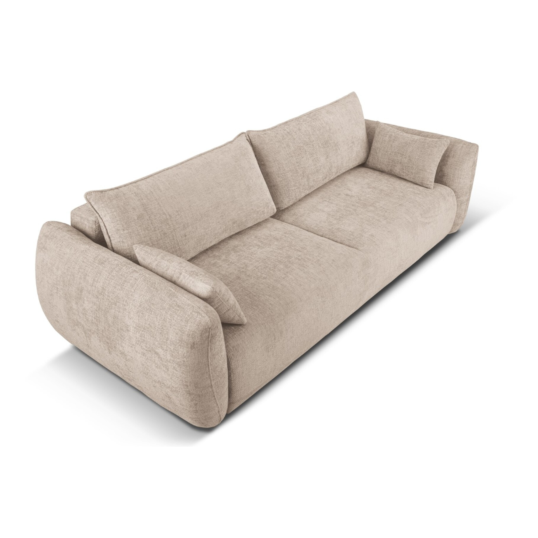 Canapé convertible avec coffre de rangement "Matera" 3 places en chenille beige