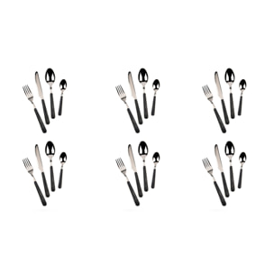 Service 24 couverts Excelsa – Wood, Acier Noir