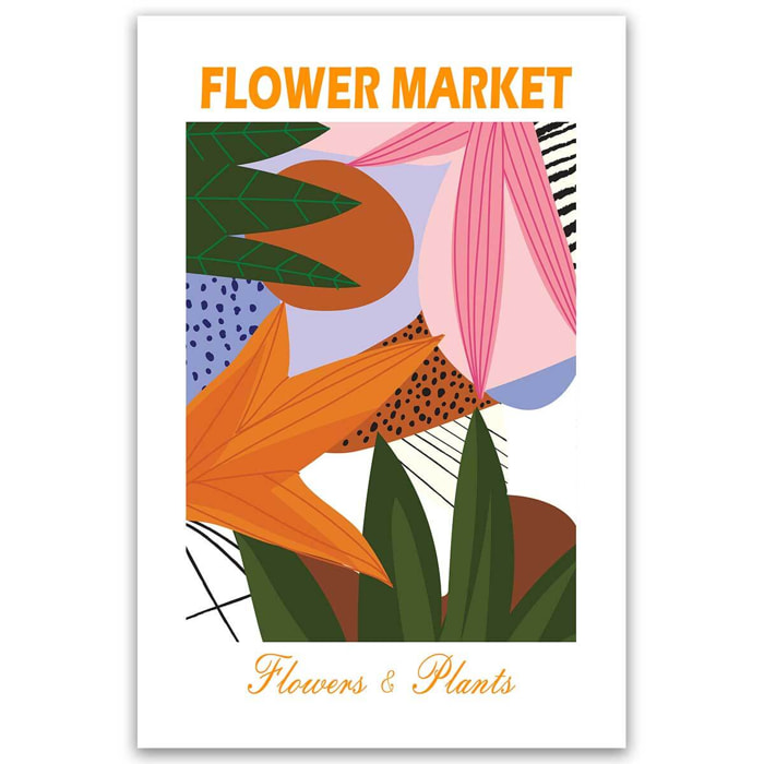 Tableau Matisse fleurs colorées abstraites Toile imprimée