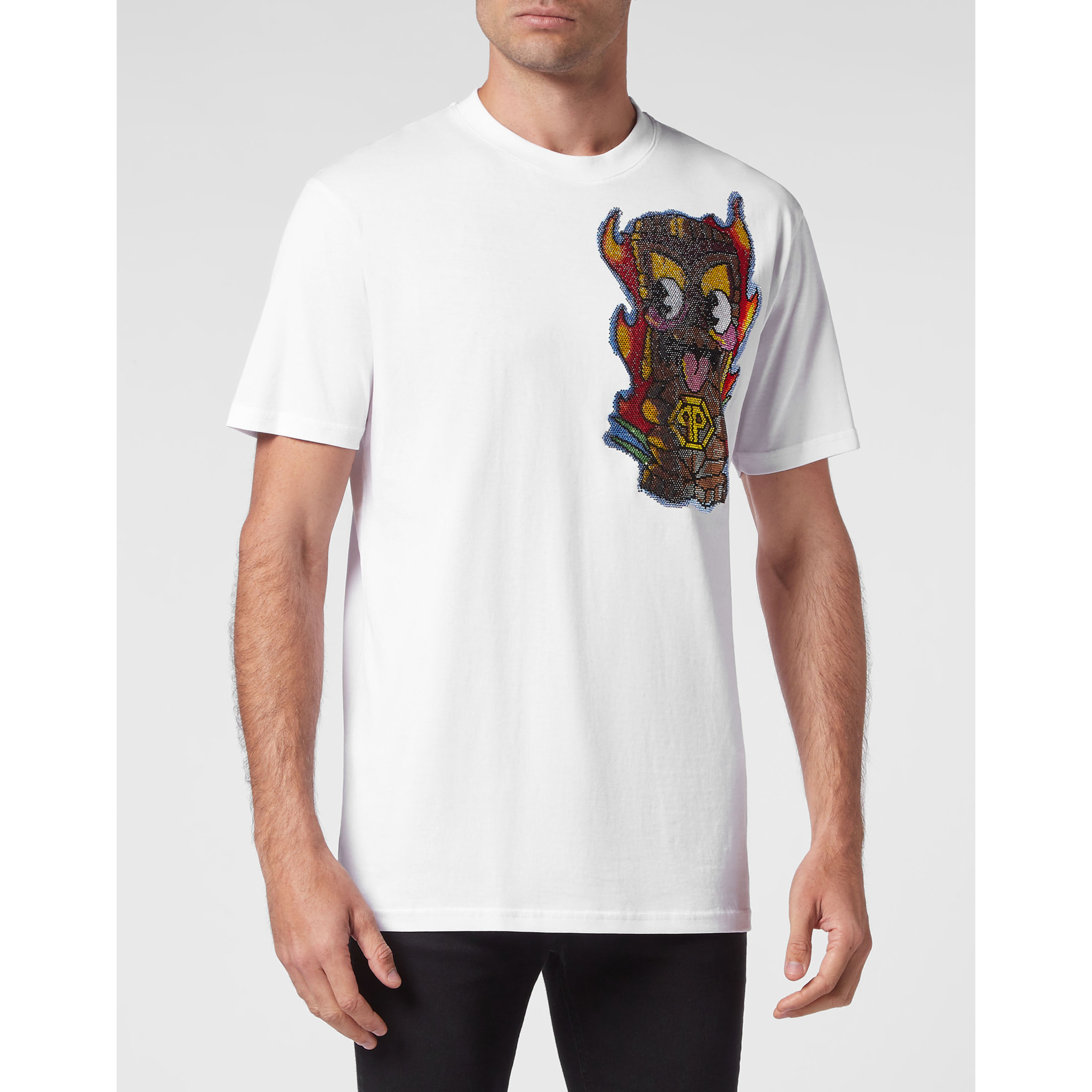 PHILIPP PLEIN Camiseta de cuello redondo y manga corta HAWAII