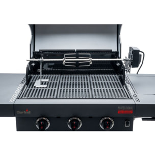 Tourne broche barbecue CHAR BROIL Inox avec boitier noir