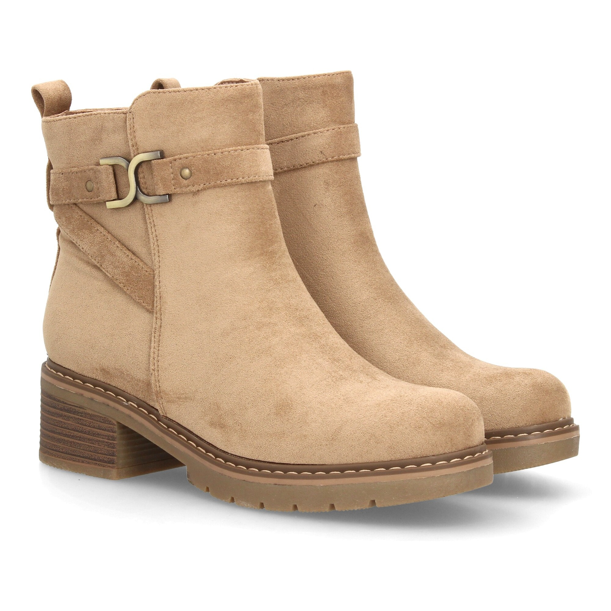Botines para mujer con detalle metálico decorativo