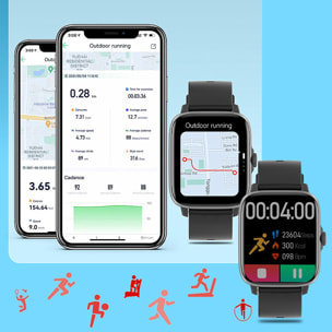 Smartwatch DT102 con bracciale in acciaio. Schermo ad alta risoluzione. Cardiofrequenzimetro, ECG, modalità multisport. Notifiche APP.