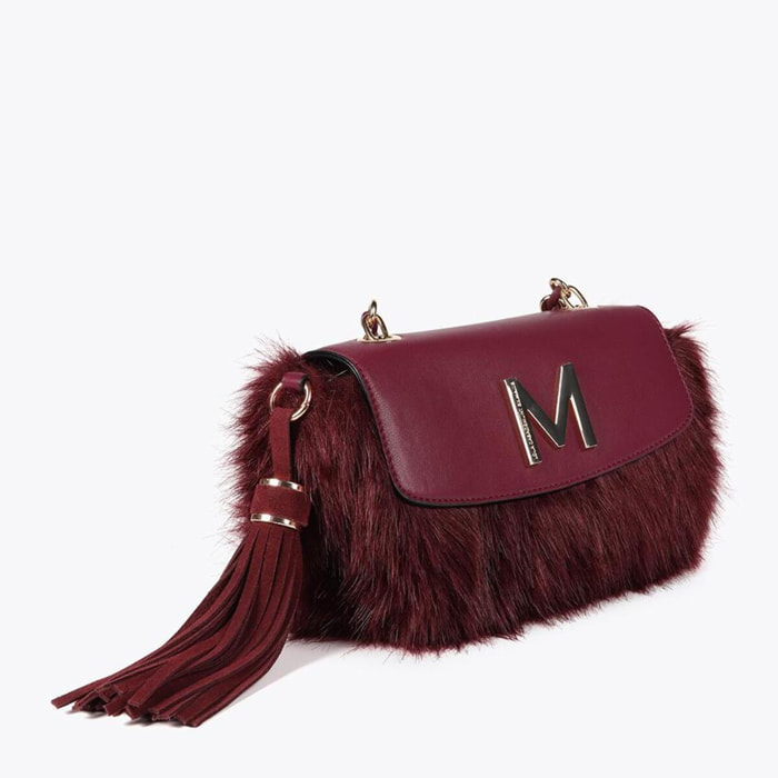 Tracolla in pelle effetto pelo