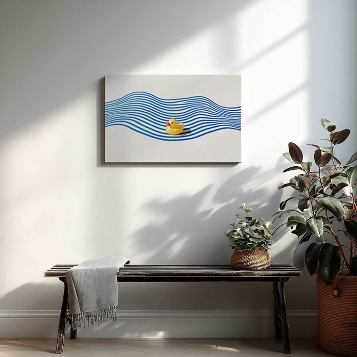 Tableau canard sur vagues graphiques Toile imprimée