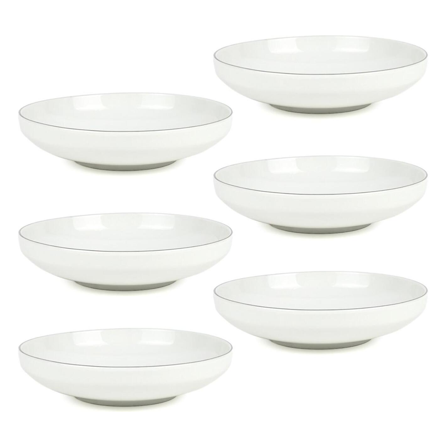 Lot de 6 assiettes creuses blanc - "Sélène"