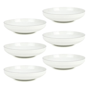 Lot de 6 assiettes creuses blanc - "Sélène"