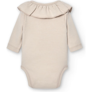 Body cruzado bebé manga larga volante