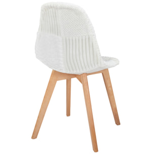 Chaise Scandinave Patchwork Blanc - Lot de 4