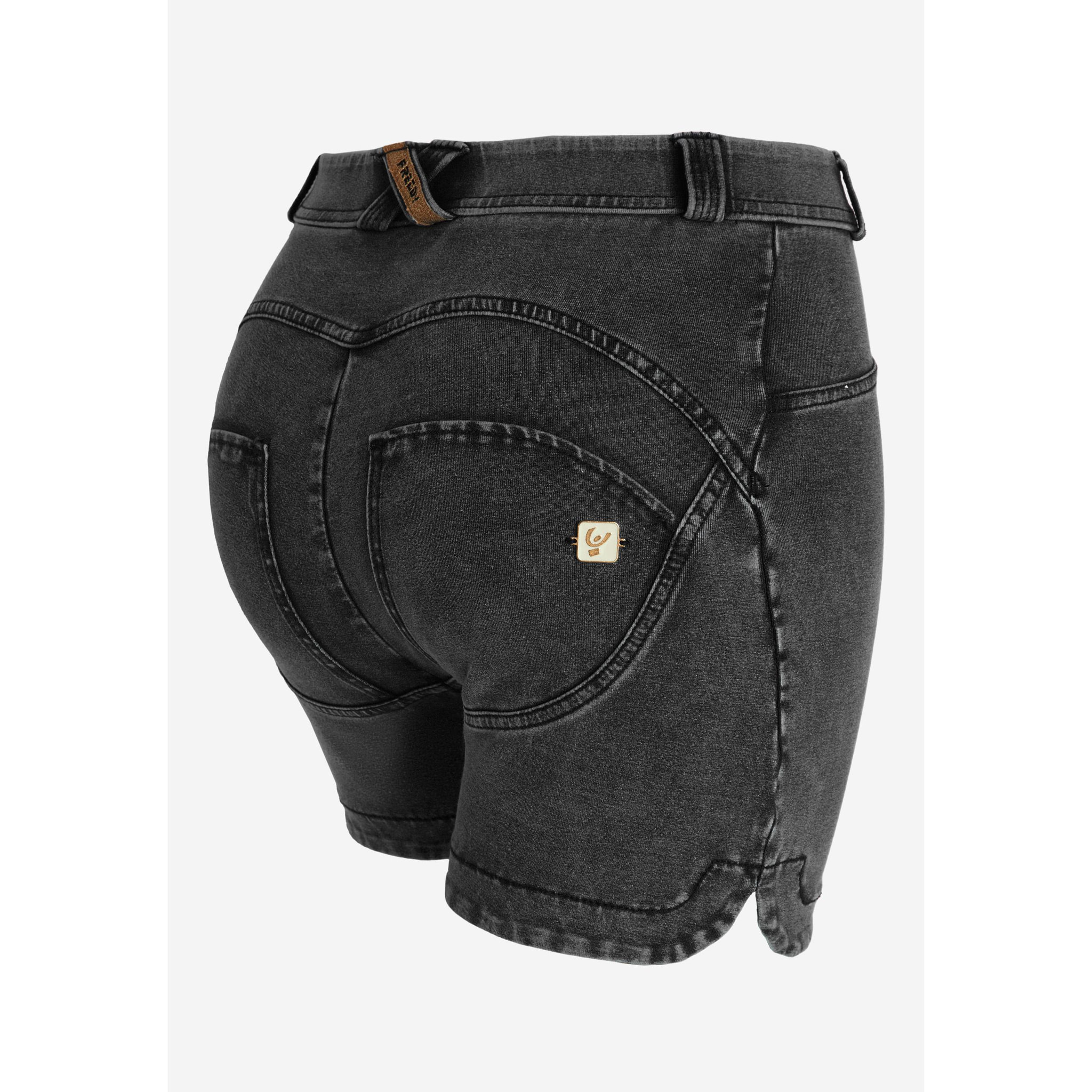 Shorts WR.UP® vita con pinces in jersey denim fondo stondato