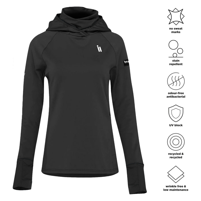 Felpa iwalk EcoRun Tech da donna in nero