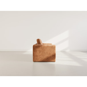 Marilia - Canapé 2 places convertible déplimousse en velours texturé - Terracotta