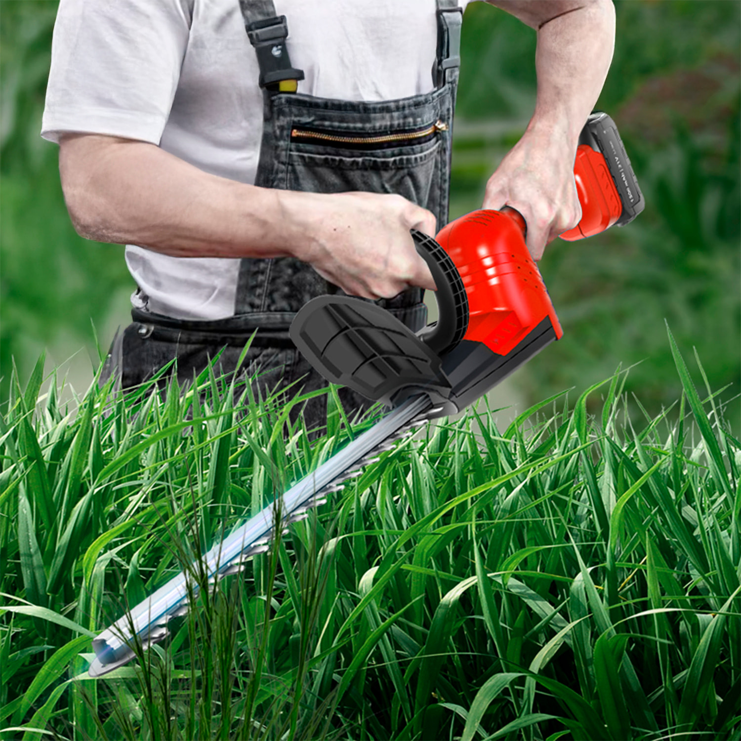 Tagliasiepi elettrico 21V con 3000 rpm, 400W e DOPPIA BATTERIA 20000mAh.