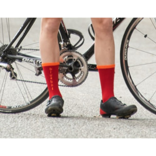 Calcetines de compresión unisex BLUEBALL Peloton - Rojo con línea naranja
