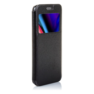 DAM CUSTODIA A LIBRO CON CHIUSURA MAGNETICA A FINESTRA Iphone 7/ Iphone 8 7x1x14 Cm. Colore nero
