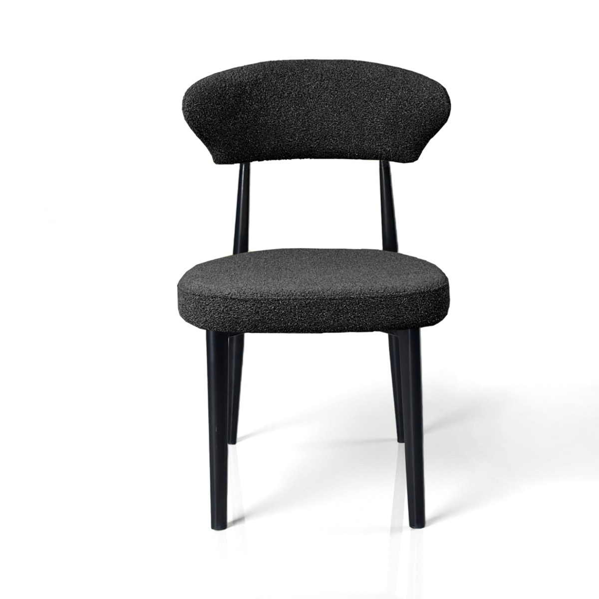 Lot de 2 chaises de salle à manger Tomasucci MELANIA, en tissu, gris foncé, 57 × 48 × 81 cm