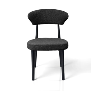 Lot de 2 chaises de salle à manger Tomasucci MELANIA, en tissu, gris foncé, 57 × 48 × 81 cm