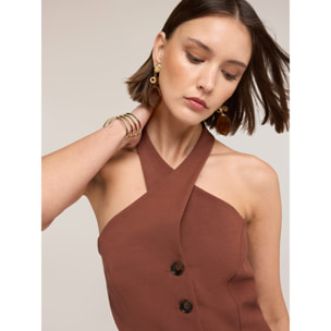 Motivi - Top halter neck The Tailoring Lab - Marrone