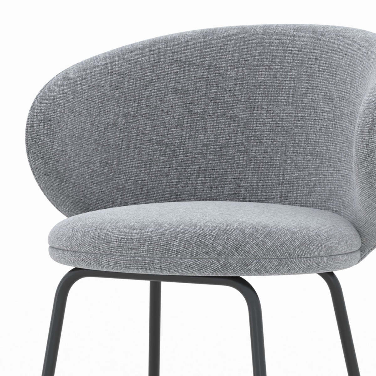 Lot de 2 chaises pour îlot central en tissu gris foncé 68 cm - Cécilia