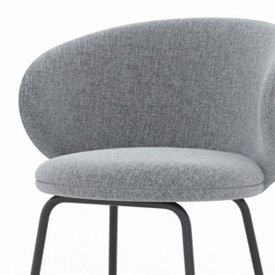 Lot de 2 chaises pour îlot central en tissu gris foncé 68 cm - Cécilia