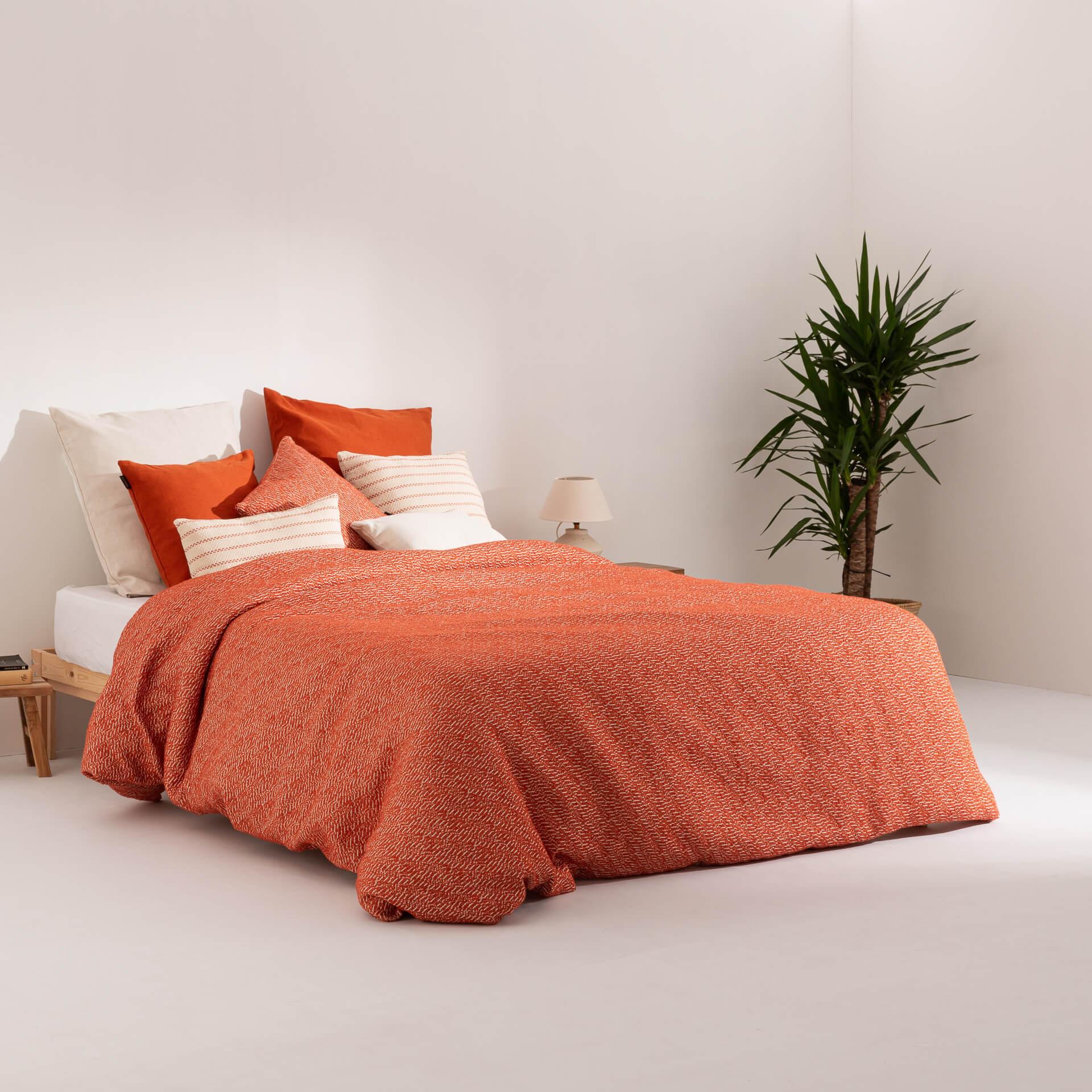 Housse de couette jacquard Benisa Orange