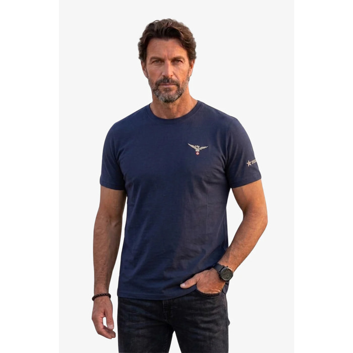 T-shirt Esercito blu in cotone uomo
