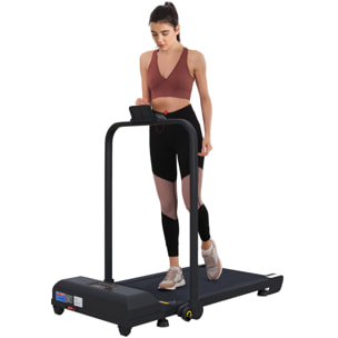 Cinta de Correr 2 en 1 Cinta de Andar Plegable 2,5 HP con Pantalla LED Velocidad Ajustable Max. 10 km/h Control Remoto Cinta de Correr Eléctrica Debajo del Escritorio Negro