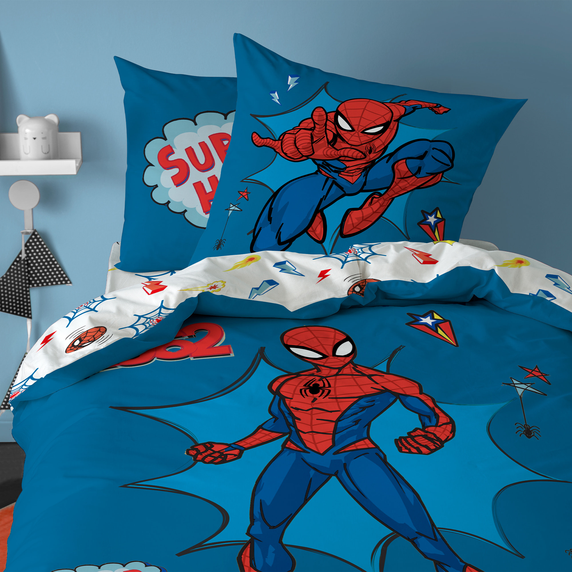 Parure de lit imprimée 100% coton, SPIDERMAN HOME AVENGER