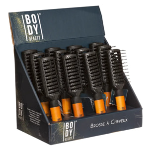 Brosse rectangulaire avec manche display noir en bois