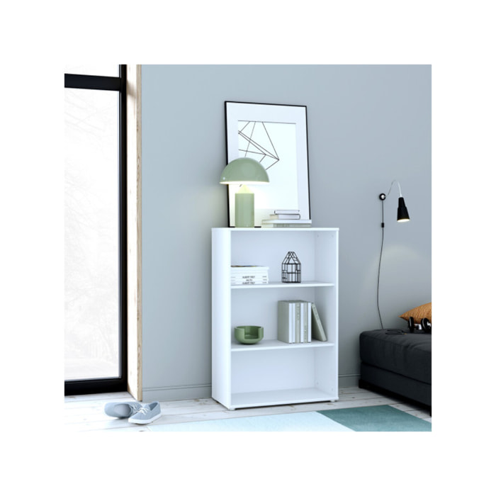 Étagère H. 111 x L. 74 cm décor blanc avec 2 étagères - MIA