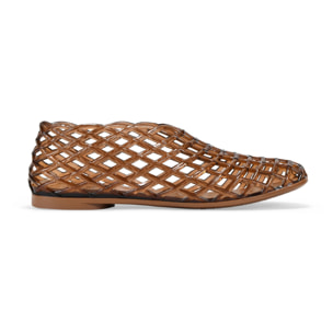 Bailarinas de goma marrones con malla