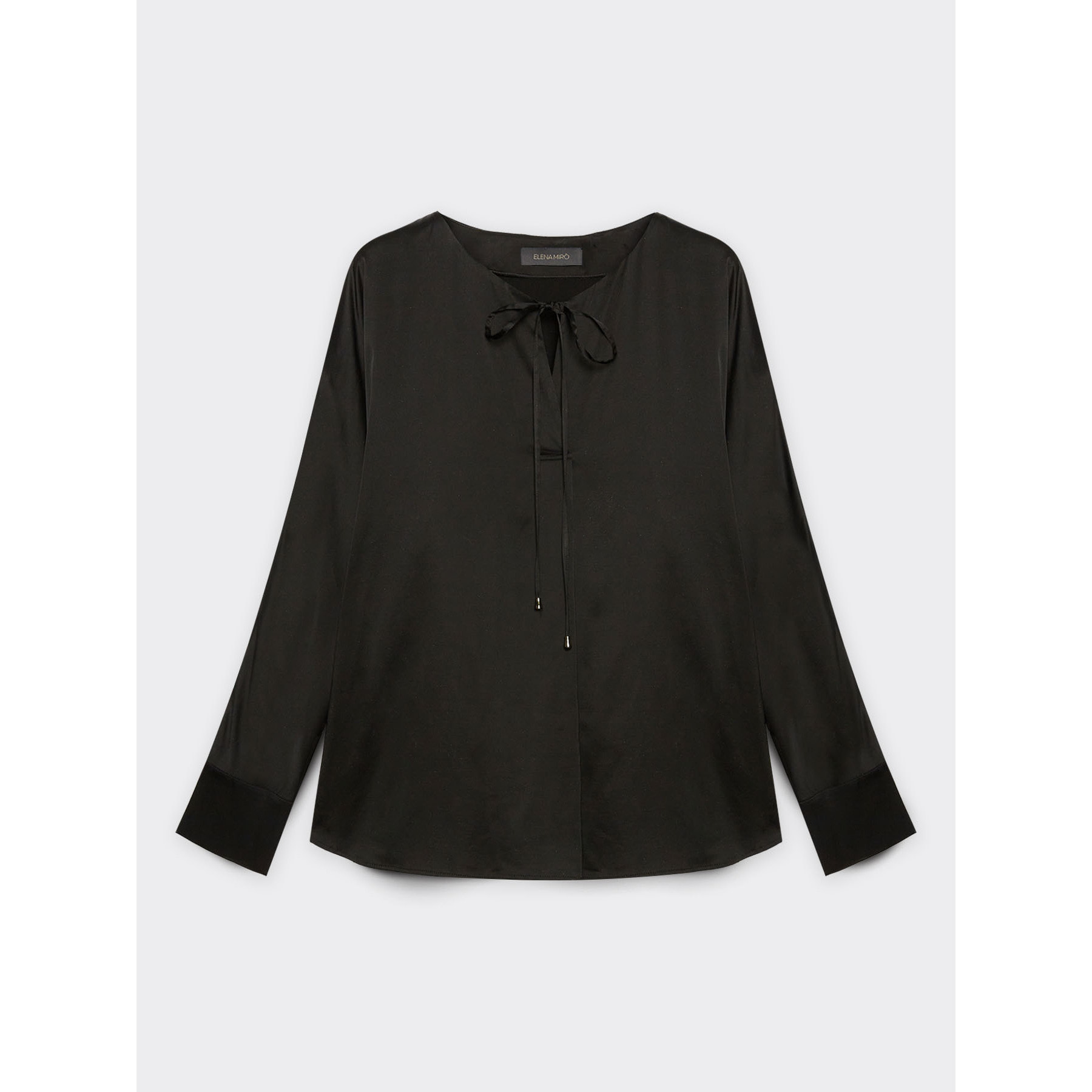Elena Mirò - Blusa in raso di viscosa LENZING™ ECOVERO™ - Nero