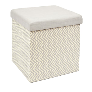 Coffre Pouf Pliable Tresse Gris