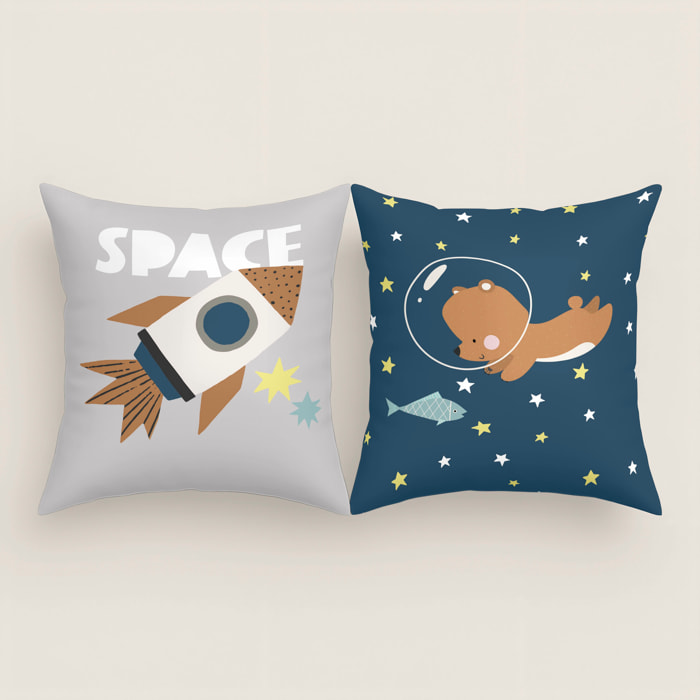 Cool Kids - Funda de Cojín Estampado - Con Cremallera - Sin relleno - 100% Algodón - Neil