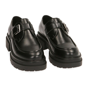 Monk shoes nere platform, suola 5 cm