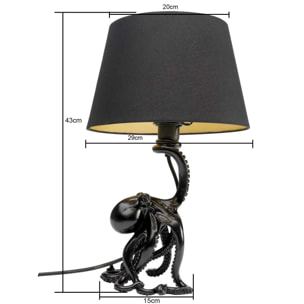 Lampe pieuvre noire 43cm Kare Design