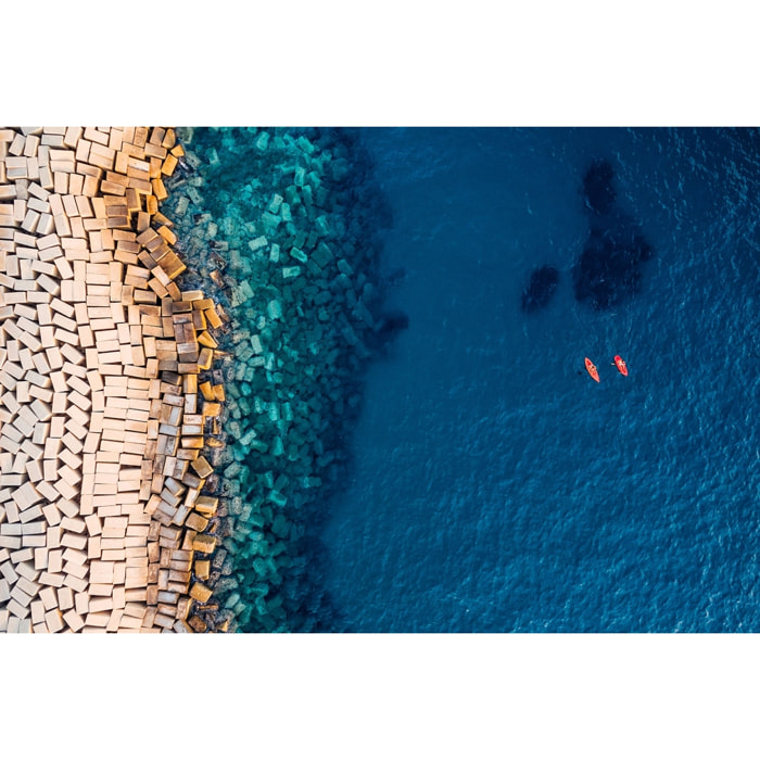 Tableau digue vue d'en haut Tableau alu Dibond