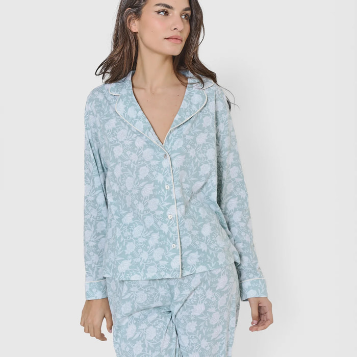 Pigiama in cotone azzurro