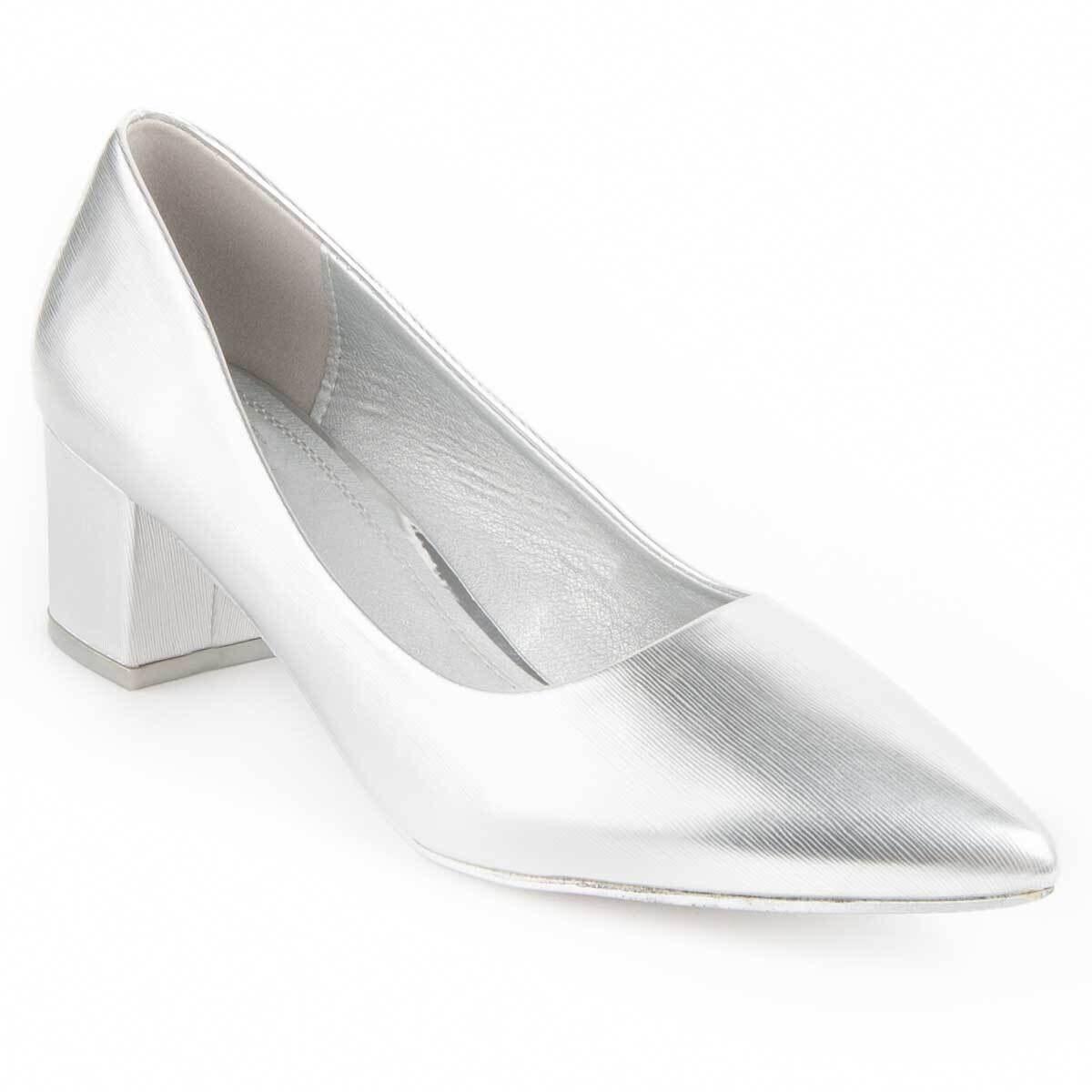 Zapato De Tacón - Plateado - Altura: 5 Cm