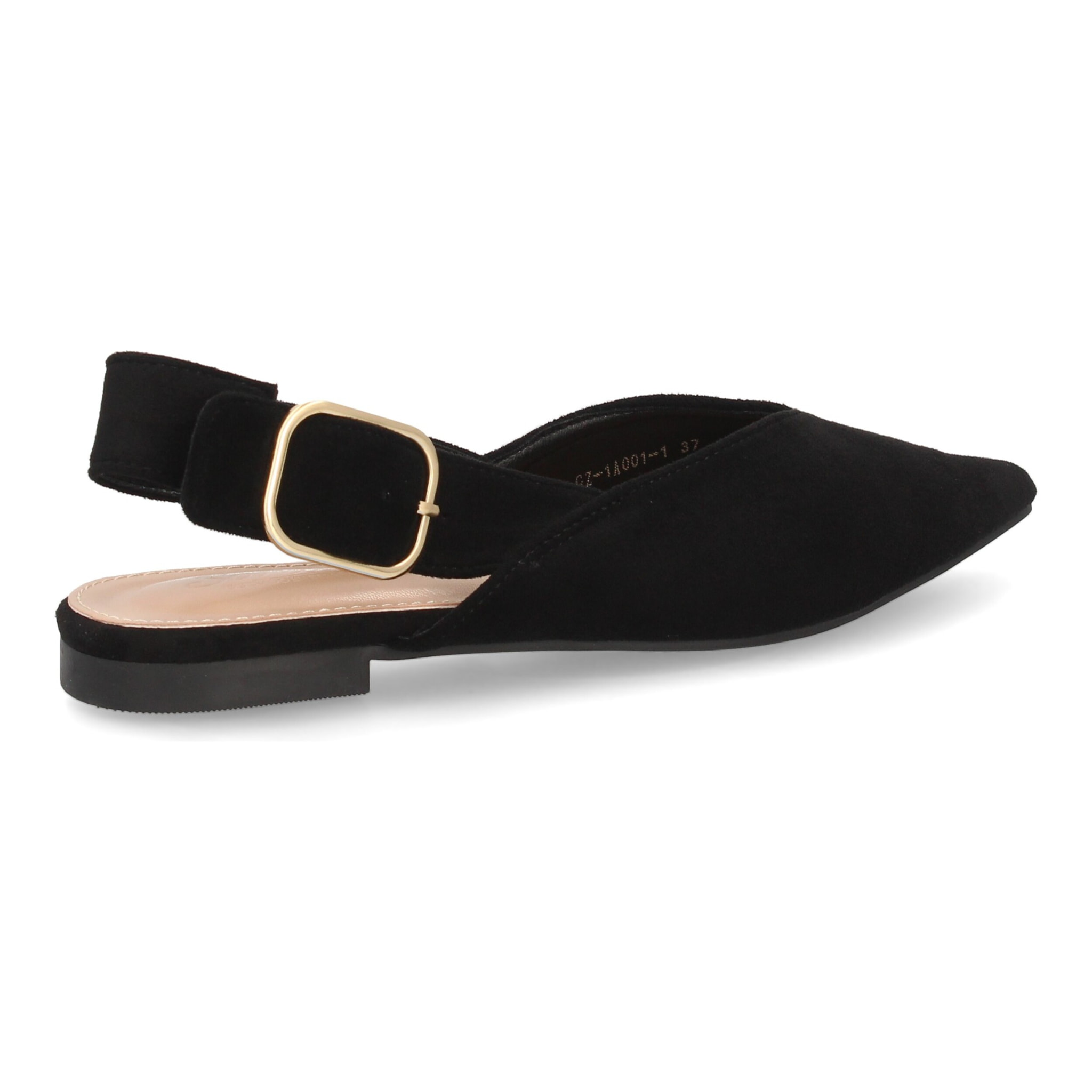 Bailarinas destalonadas con hebilla dorada