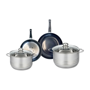 Ensemble de 2 Poêles de cuisson 20 et 24 cm et 2 faitouts 20 et 24 cm Elo Prima Brillant