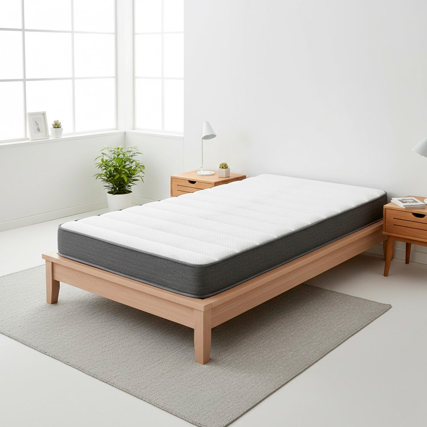 Materasso Singolo H3 Medio Rigido Con 240 Molle Insacchettate Al M² Double Sided Supporto Ergonomico Comfort Elevato Riposo Ottimale 80 x 190 x 22 Cm