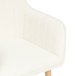Fauteuil à dîner "Visoca" bouclette blanc