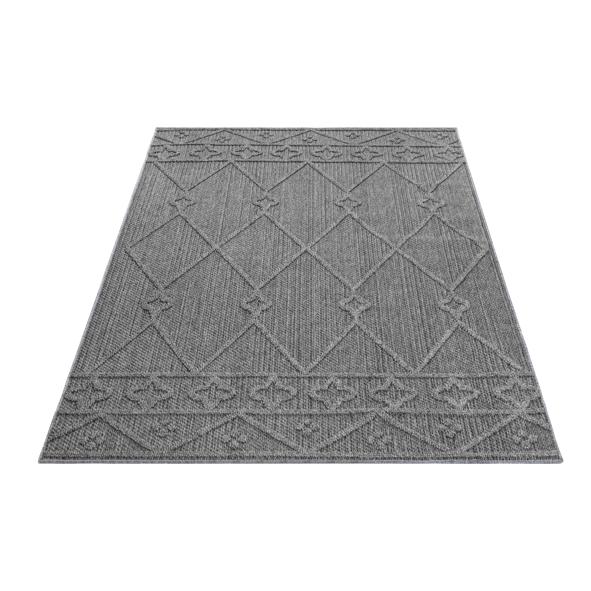 PATARA - Tapis intérieur/extérieur motif oriental gris - PAT4955GRI
