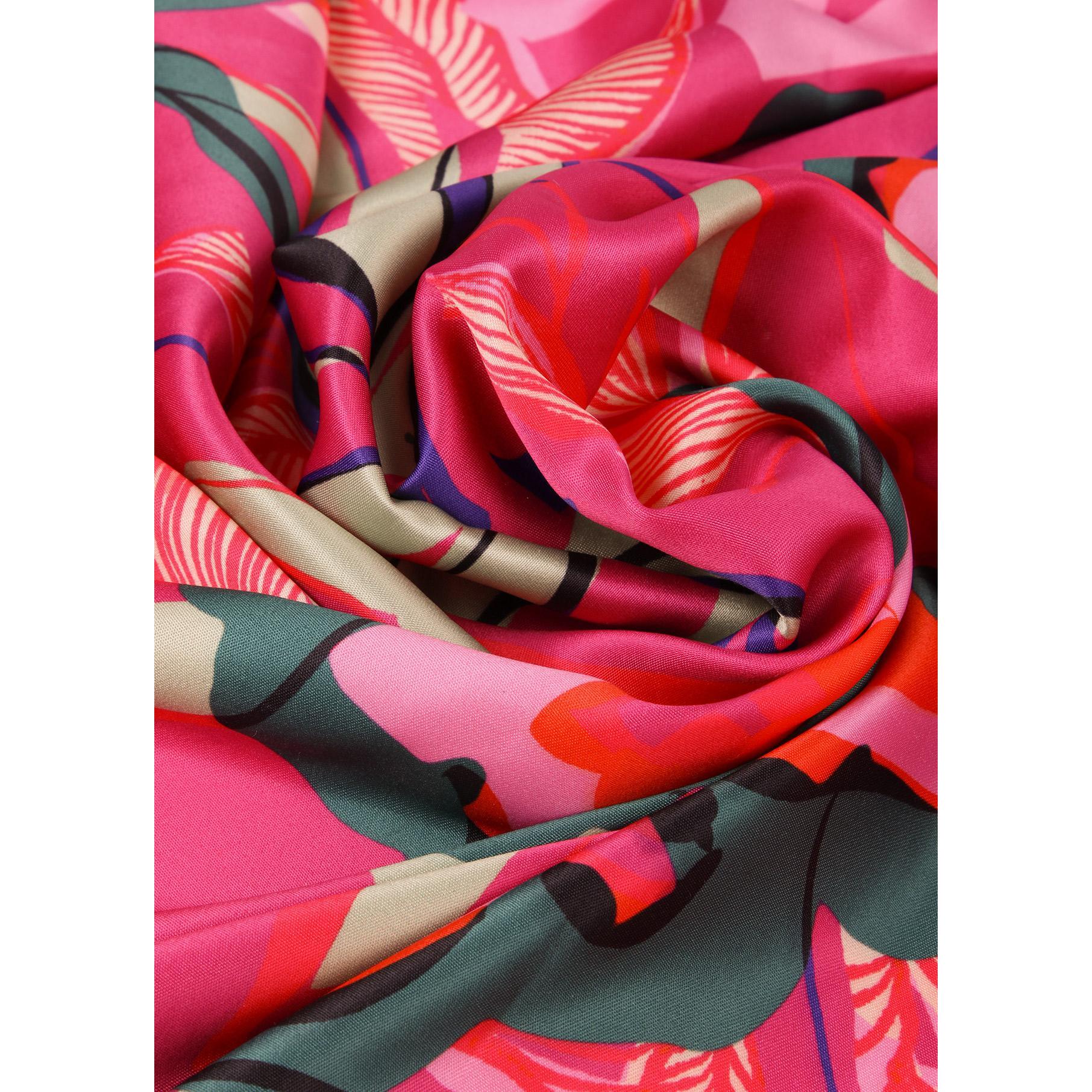 Foulard satinato fiori tropicali