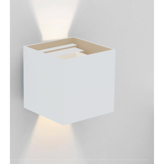 Forlight Axis Square - 2 Apliques de pared Iluminación LED Exterior para Terrazas, Jardines y Balcones ON/OFF 3000K en Color Blanco