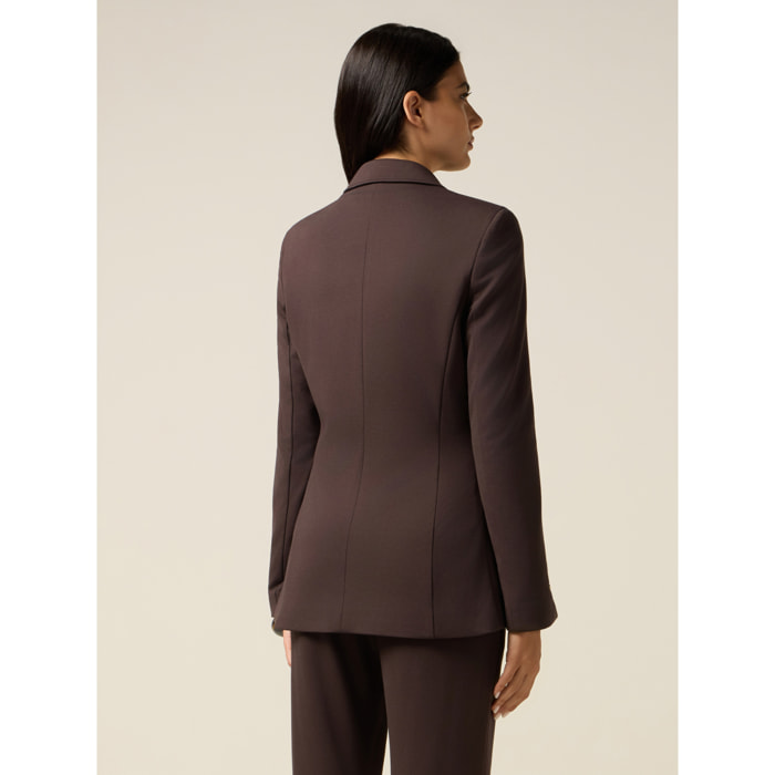 Oltre - Blazer en punto milano - Marrón